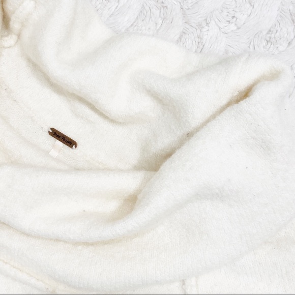 Free People Cozy Off-Shoulder Sweater, Ivory Cowlneck - Picture 8 of 11